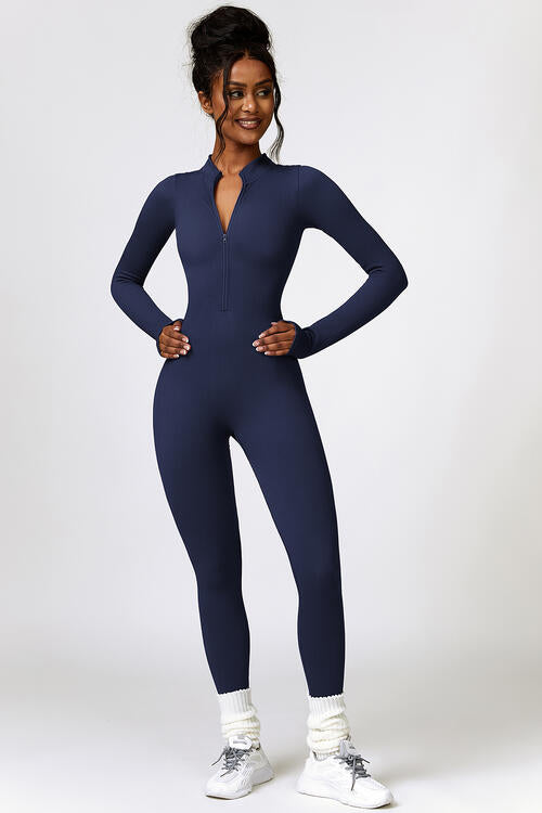 Half Zip Long Sleeve Active Jumpsuit – Bianca Bradley